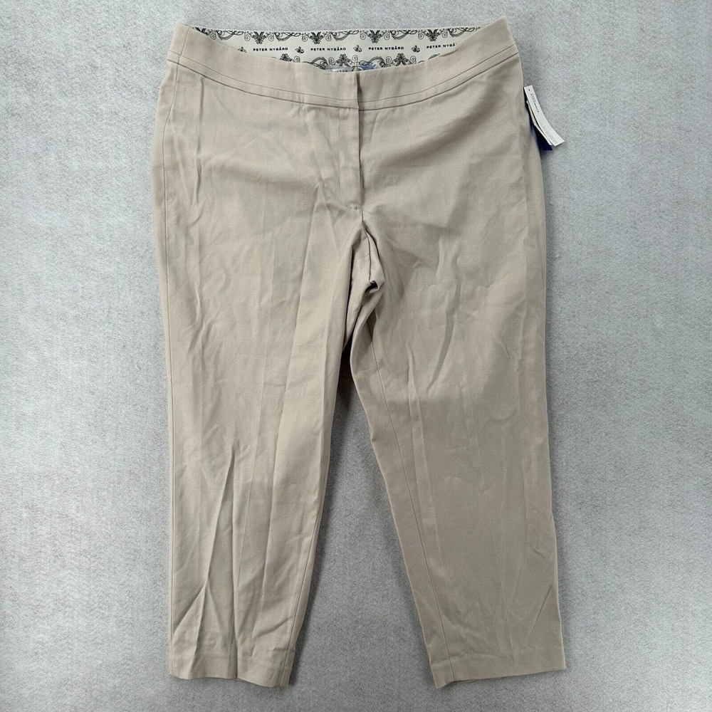 Peter Nygard‎ Morgan Ankle Dress Pants Womens 22W Beige Stretch Cropped Capris